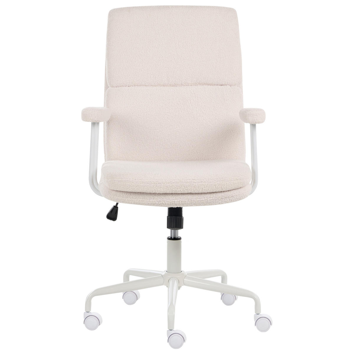 BÜROSTUHL Bouclé Cremeweiß Vero - Creme, Textil (62/100/65cm) - Beliani