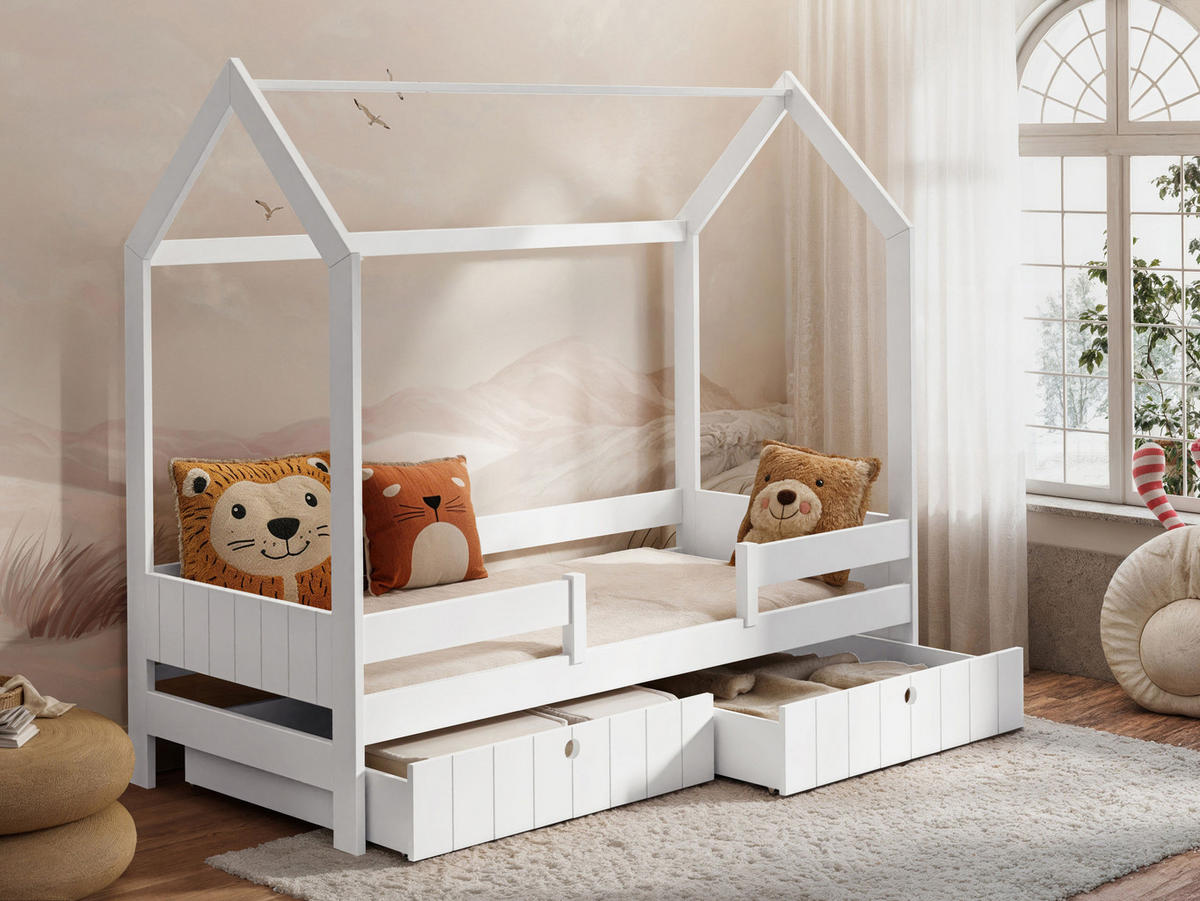 HAUSBETT Naomi - Weiß, Holz (90/200cm) - MIRJAN24