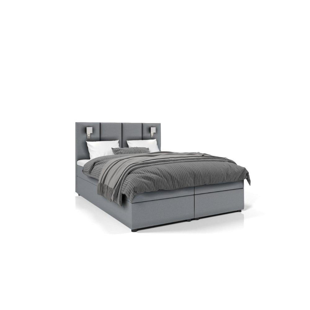 BOXBETT Parma Bonellfederkern inkl. 7-Zonen Topper T-30 mit Bettkasten - Blaugrau, Holz/Holzwerkstoff (160/200cm) - Best For Home