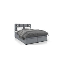 BOXBETT Parma Bonellfederkern inkl. 7-Zonen Topper T-30 mit Bettkasten - Blaugrau, Holz/Holzwerkstoff (120/200cm) - Best For Home