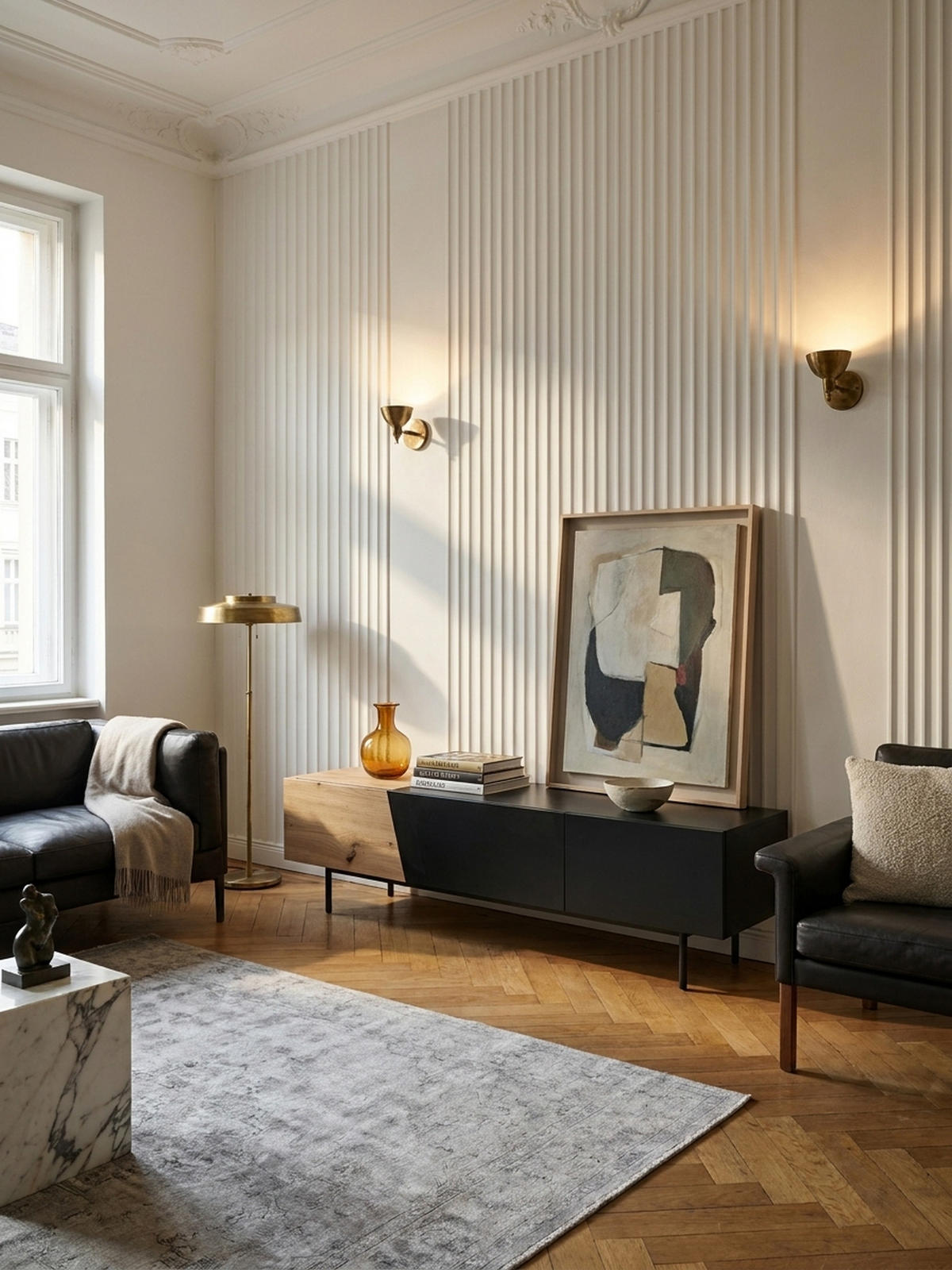 TV-LOWBOARD mit Eiche-Dekor, Türen und Schublade, modern, Braun-Schwarz 150x40x40 cm - Schwarz/Braun, Holzwerkstoff/Metall (150/40/40cm) - KADIMA DESIGN