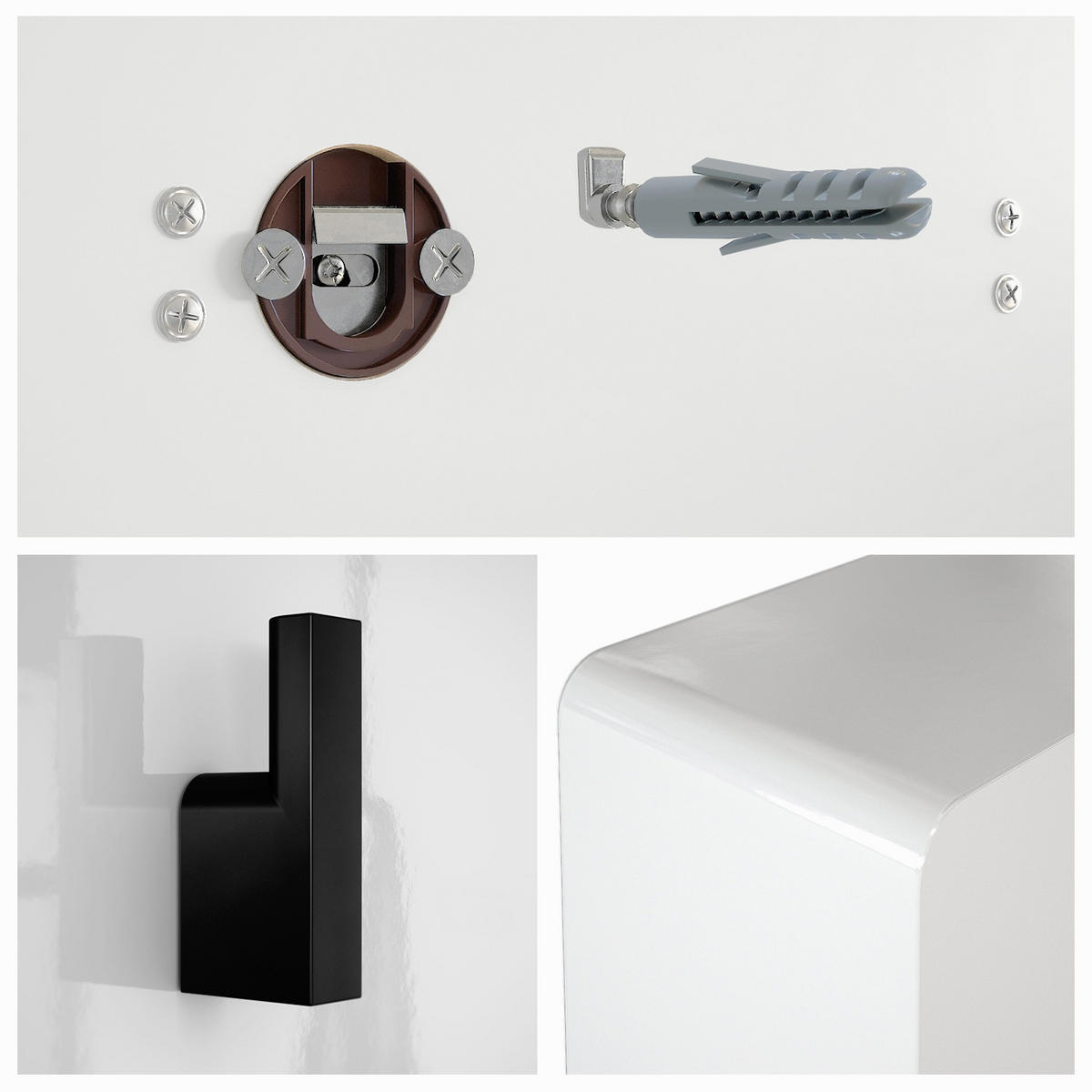 GARDEROBENPANEEL Linea Eiche Nordic - Silbereichenfarben, Holzwerkstoff (110.5/14.5/3.5cm) - Vladon