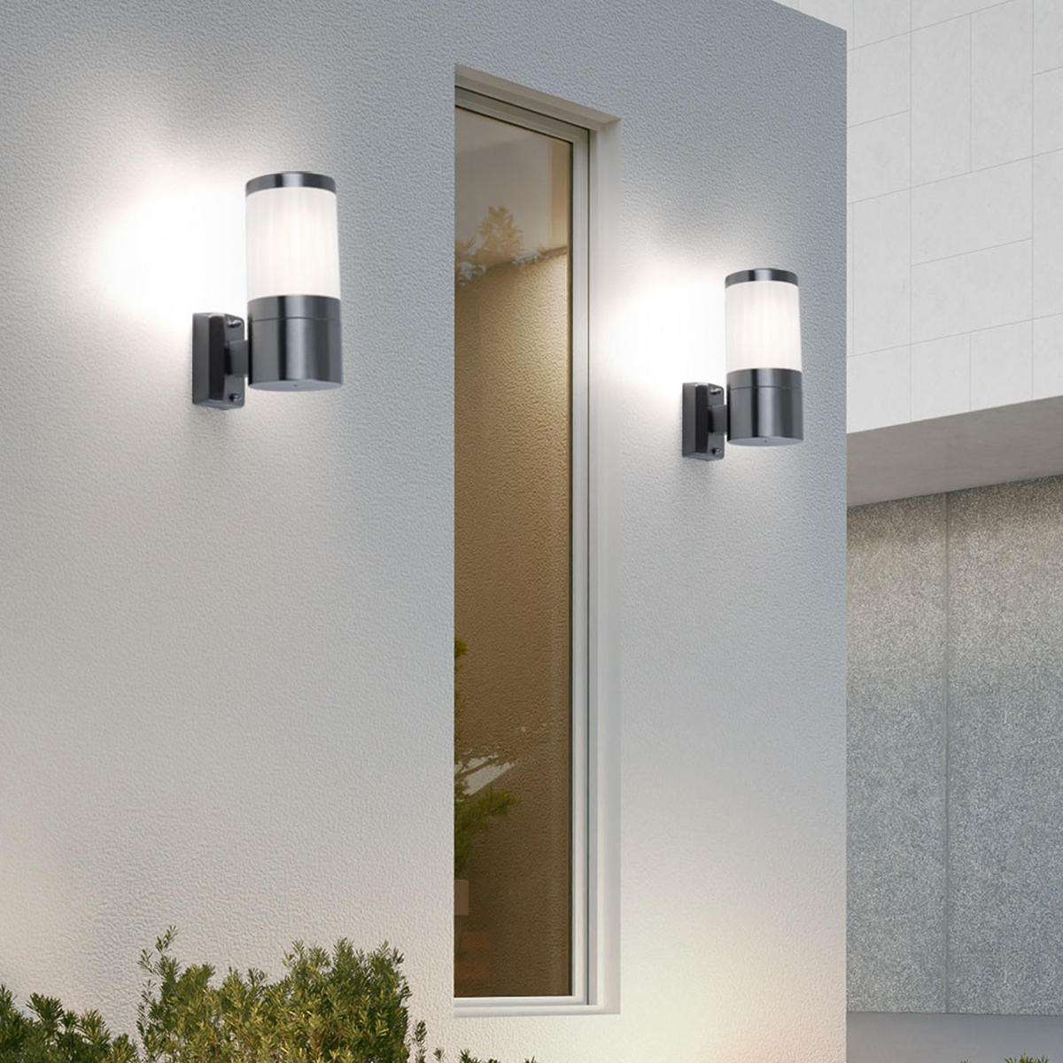 LED AUSSENLEUCHTE Edelstahl Silber - Silberfarben, Metall (15.5/15.5/24cm) - Globo Lighting