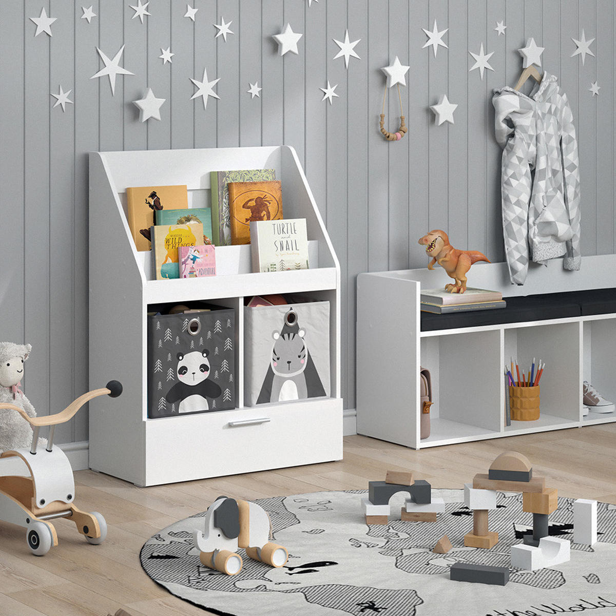 DĚTSKÁ POLIČKA Luigi Bílá - bílá, kompozitní dřevo (72/96.2/31.2cm) - Vicco