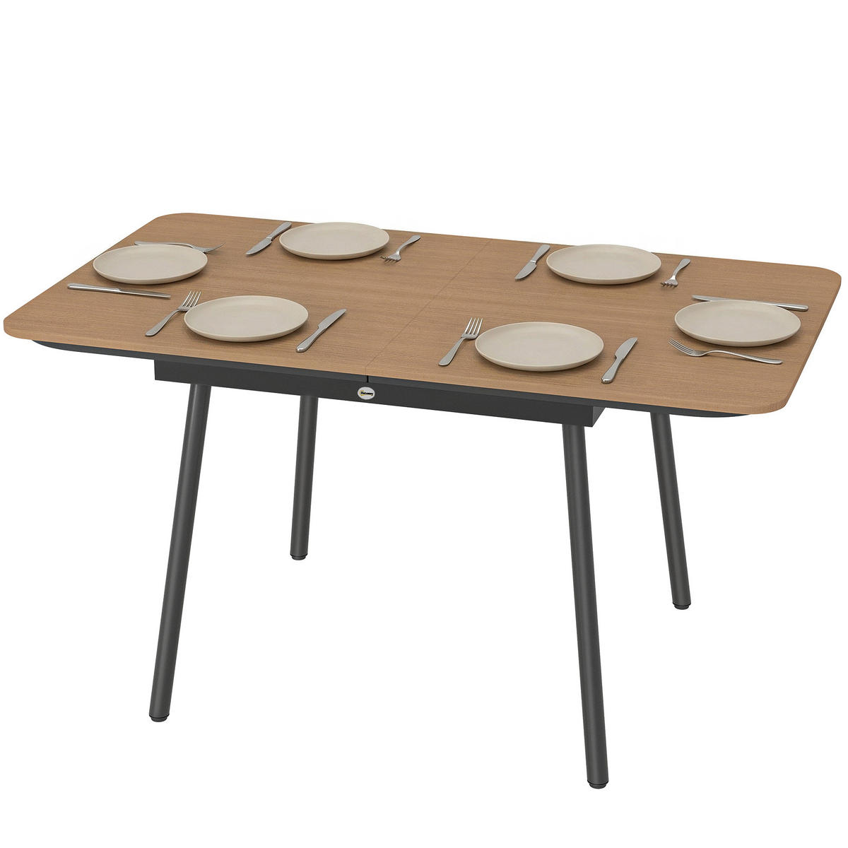 GARTENTISCH DE-07331 für 6 Personen mit WPC-Tischplatte Teak - Teakfarben, Metall (140/80/75cm) - ComfortXL