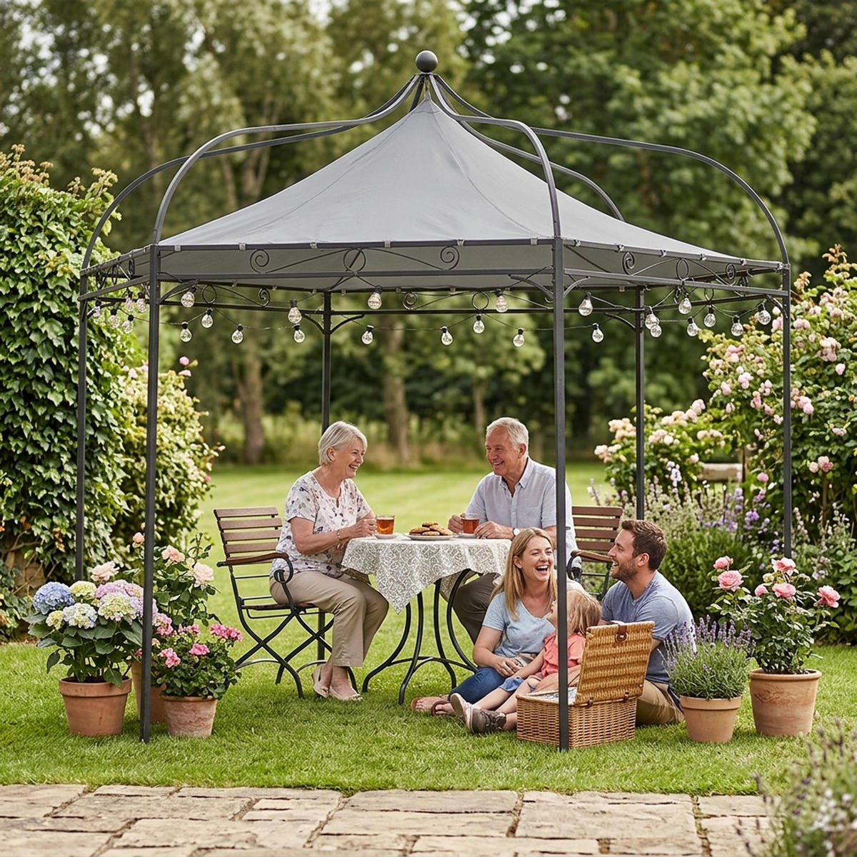 ERSATZDACH für Pavillon Mondura, Pavillondach 6-eckig, Durchmesser 300 cm, Farbe: ecru - Weiß, Kunststoff (320/0.3/320cm) - TPFGarden