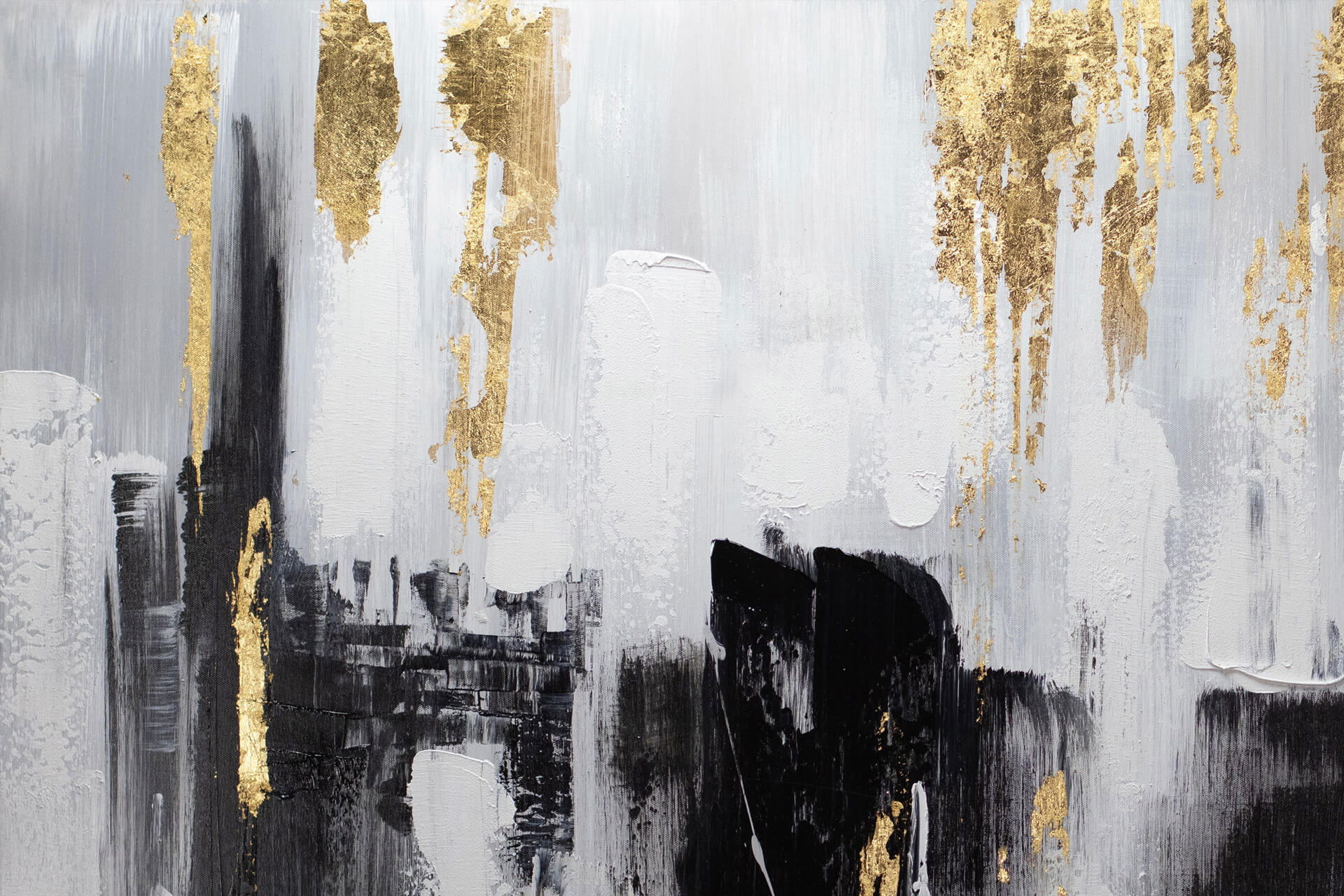 ÖLGEMÄLDE 120/80 cm - Schwarz, Holz/Textil (2.4/80cm) - KUNSTLOFT