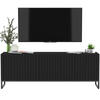 TV-SCHRANK Elpis Schwarz Matt mit Metallrahmen Glamour 150 cm - Schwarz, Holzwerkstoff/Metall (150/51.5/36.5cm) - Meble Lindner