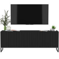 TV-SCHRANK Elpis Schwarz Matt mit Metallrahmen Glamour 150 cm - Schwarz, Holzwerkstoff/Metall (150/51.5/36.5cm) - Meble Lindner