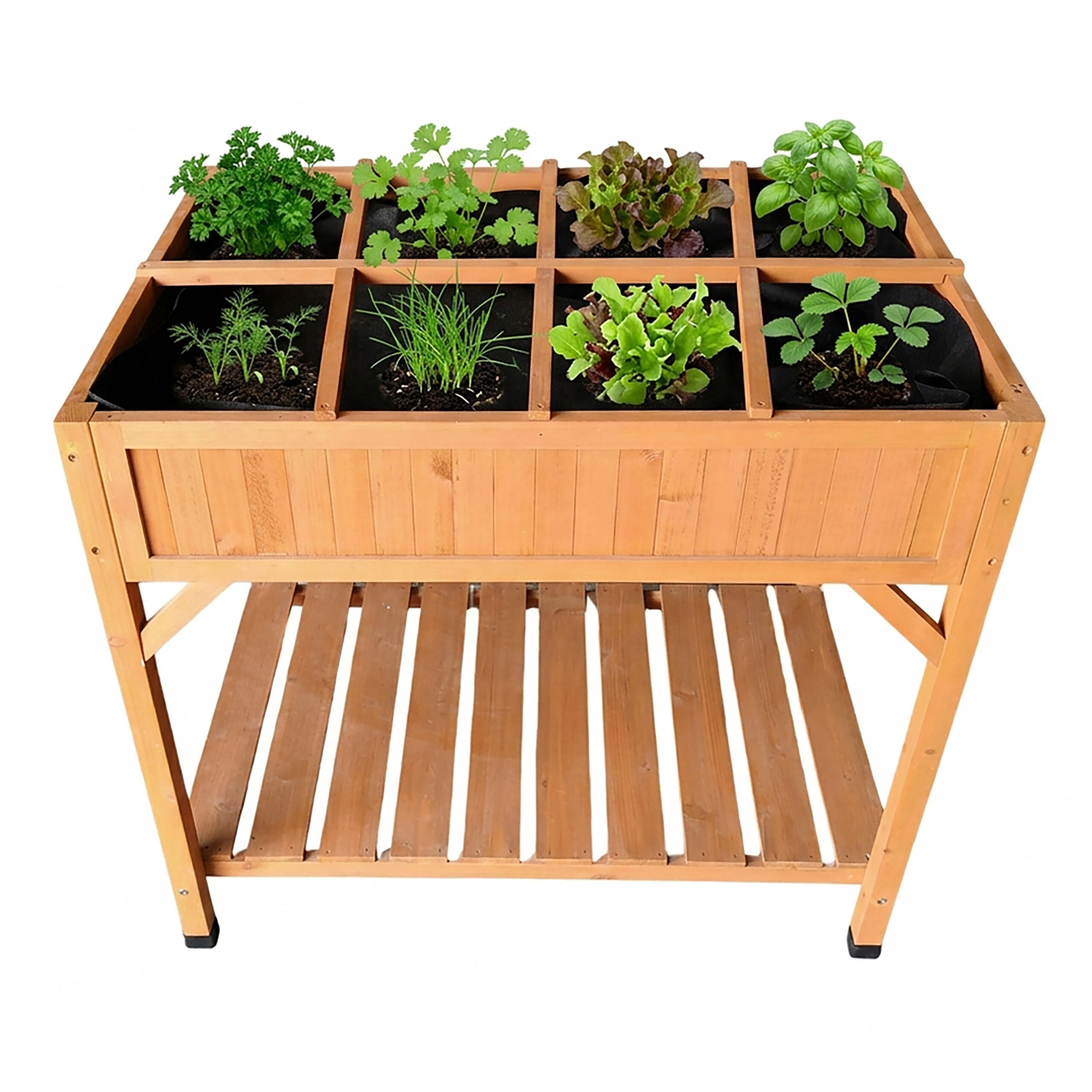 HOCHBEET - Orange, Holz/Textil (91/81.5/62cm) - Relaxdays