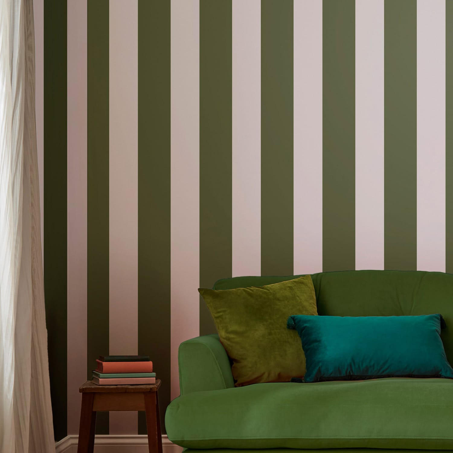 VLIESTAPETE - Landhausstreifen Olive - Grün, Papier/Kunststoff (52/1000cm) - Joules