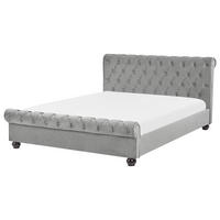 VODENI KREVET 180/200cm svijetlosivi Avallon - svijetlo siva, tekstil (180/200cm) - Beliani