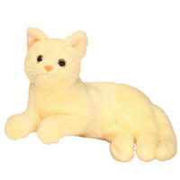 KUSCHELTIER Katze Lebensecht 36 cm Gelb - Gelb, Textil (15/36cm)