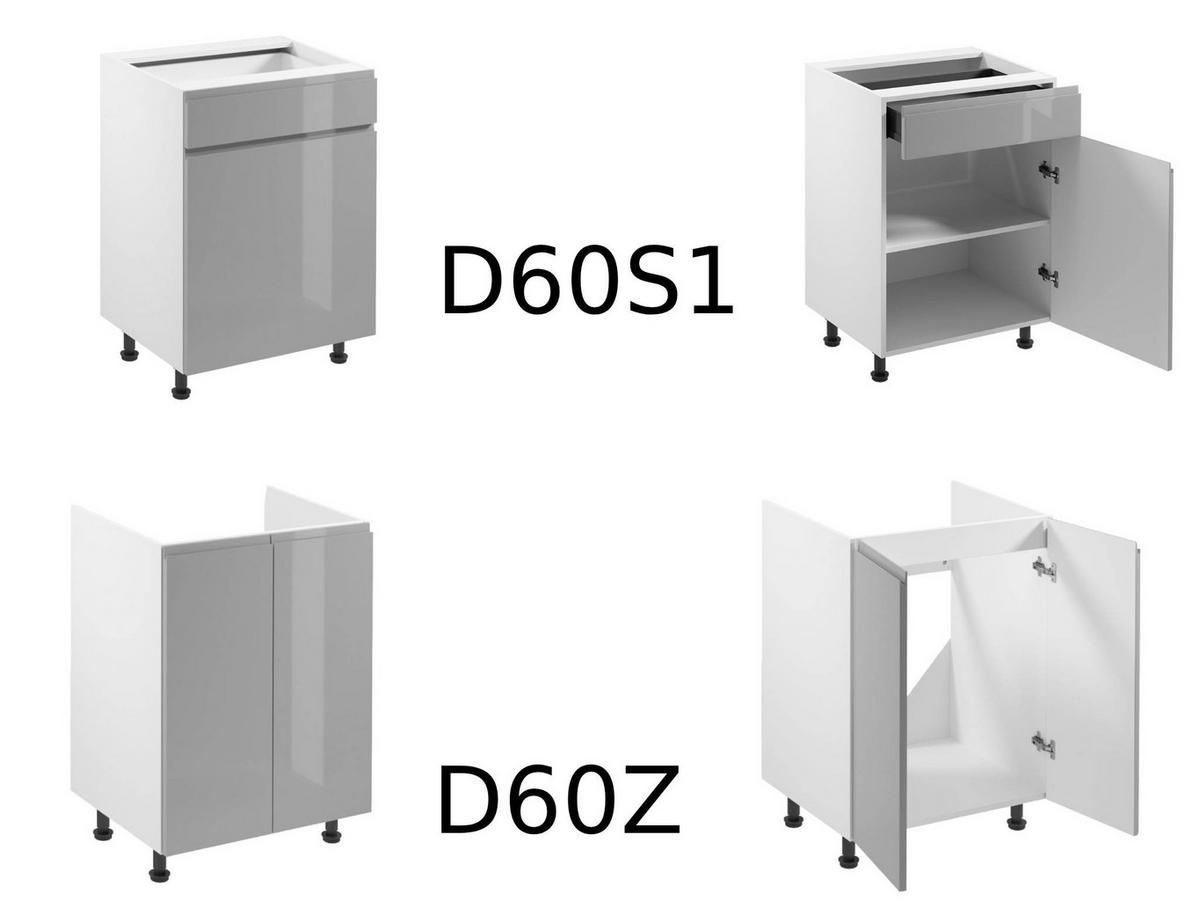 ECKKÜCHE 350 x 260 cm – Aspen KA4-M350 - in Grau/Hochglanz - Grau, Holz (610/212/58cm)