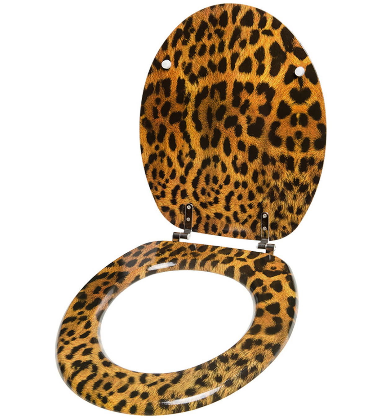 WC-SITZ Leopardenfell - Braun, Holzwerkstoff (38/6/47cm) - Sanilo