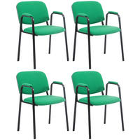 BESUCHERSTUHL 4er Set Stoff grün - Schwarz/Grün, Textil/Metall (53/79/55cm) - CLP