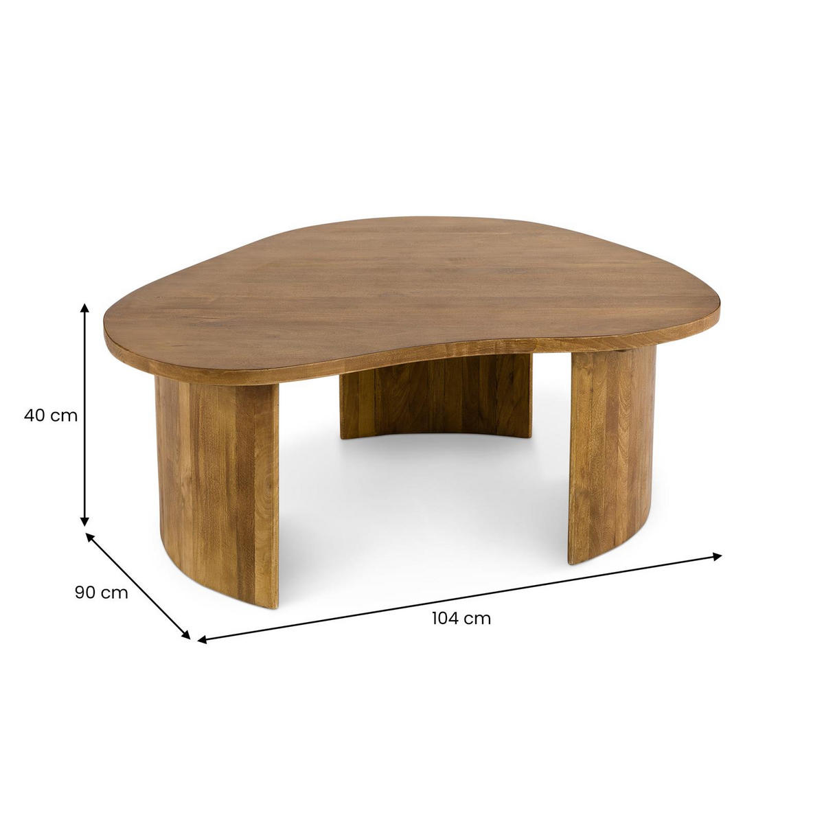 COUCHTISCH CALUA hellbraun - Hellbraun, Holz (90/104/40cm) - IDIMEX