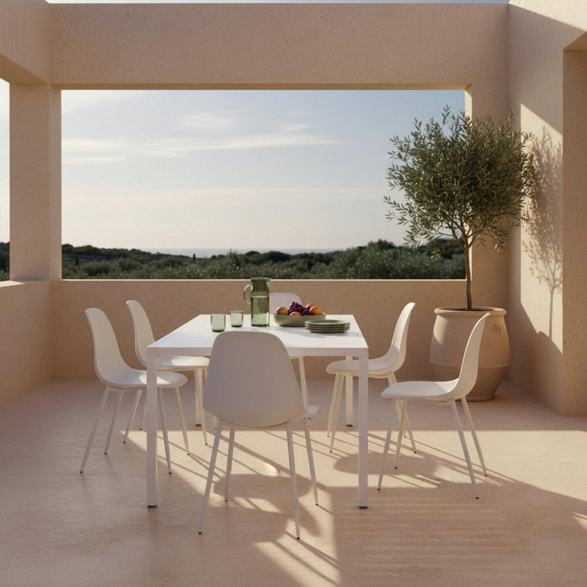 STUHL FÜR DRAUSSEN Nina Weiß 45 cm x 80 cm - Weiß, Kunststoff (45/80/53cm) - Klast Home