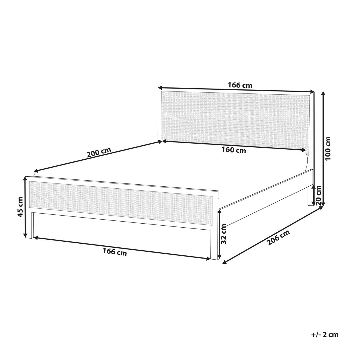 BETT mit Lattenrost 160/200 cm Hellbraun Salernas - Hellbraun/Schwarz, Holz (160/200cm) - Beliani