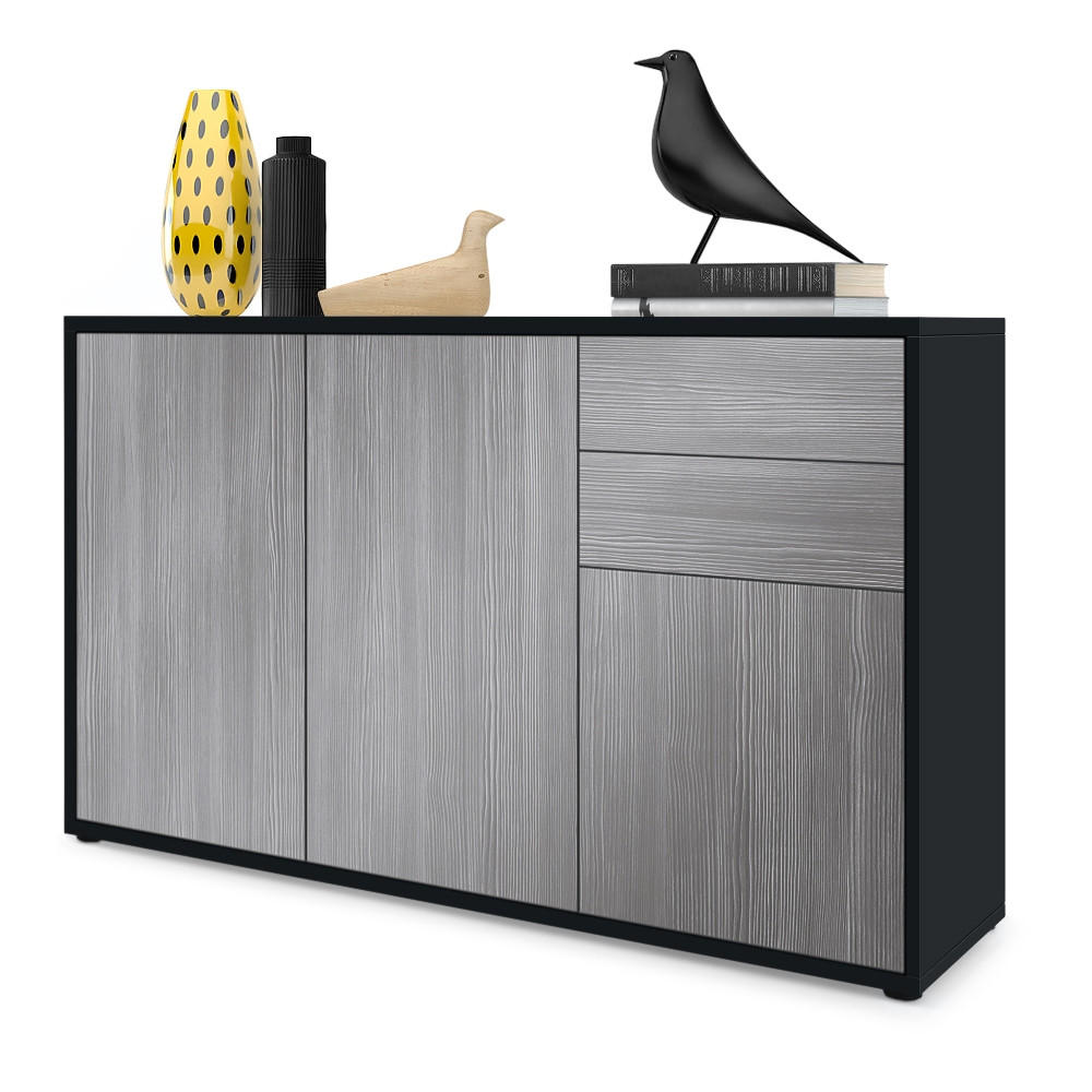 KOMMODE Ben Front in Avola-Anthrazit - Anthrazit, Holzwerkstoff (117/74/36cm) - Vladon