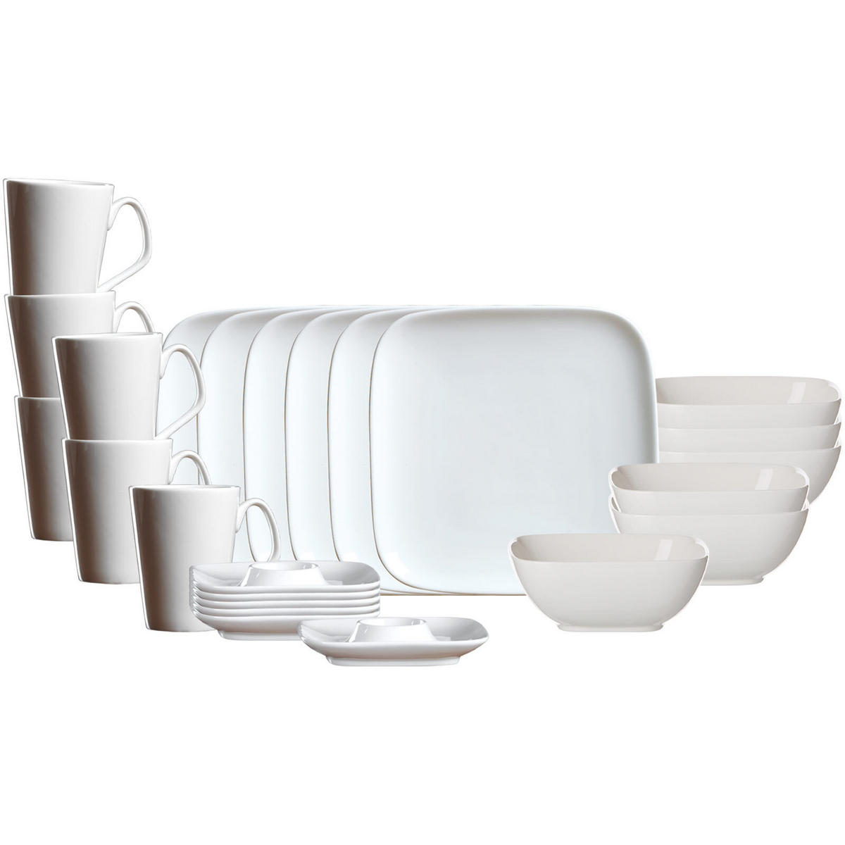 FRÜHSTÜCKSSERVICE Arena weiß 18er Set - Weiß, Keramik (1/1/1cm) - Ritzenhoff Breker