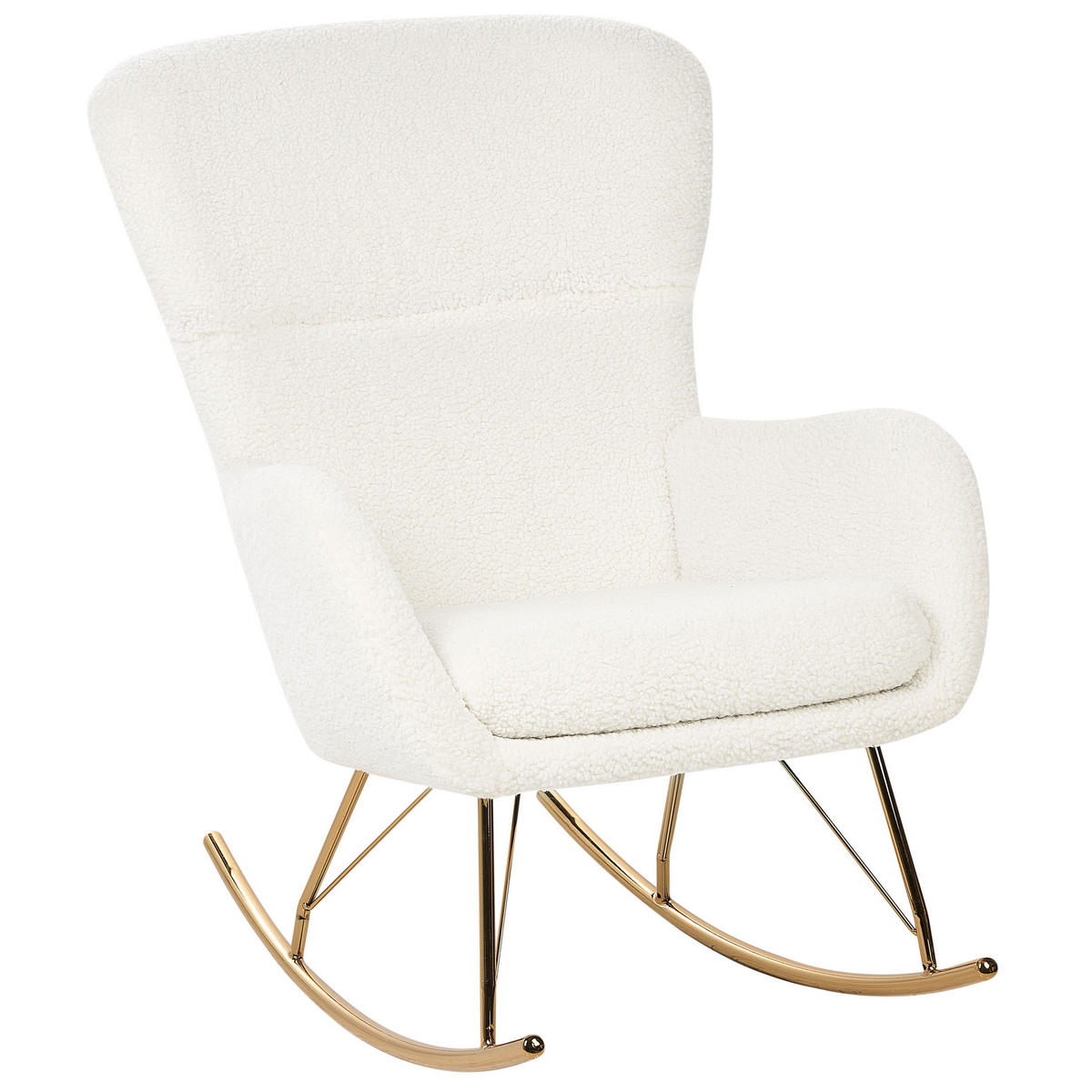 SCHAUKELSESSEL Bouclé Weiß Anaset - Weiß, Textil/Metall (74/99/99cm) - Beliani