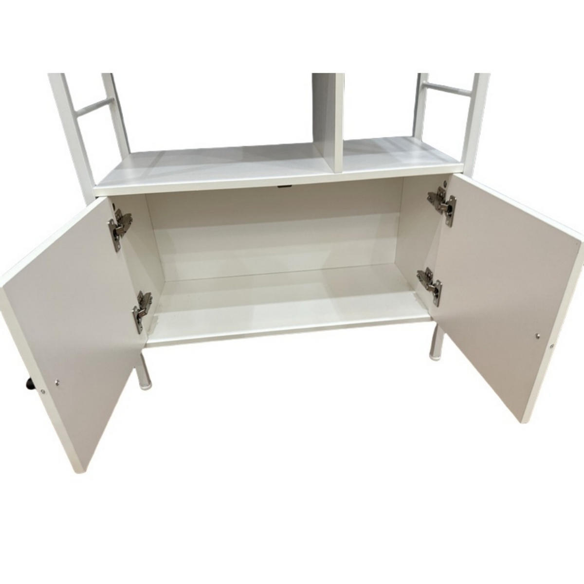 BÜCHERREGAL - Weiß, Holzwerkstoff/Metall (74/154.5/30cm) - Relaxdays