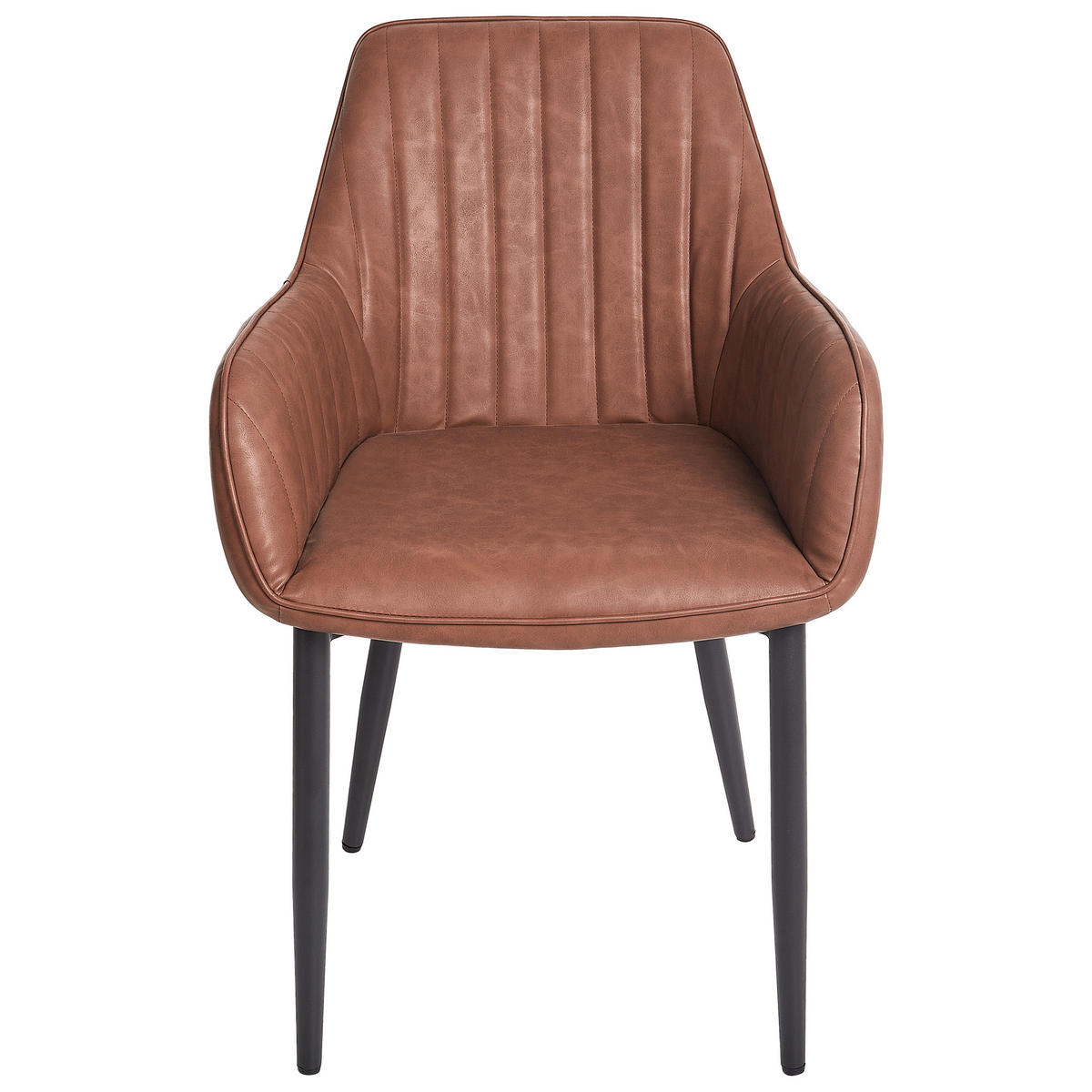 ESSZIMMERSTUHL 2er-Set Kunstleder Braun Wellston - Braun, Kunststoff (60/84/61cm) - Beliani