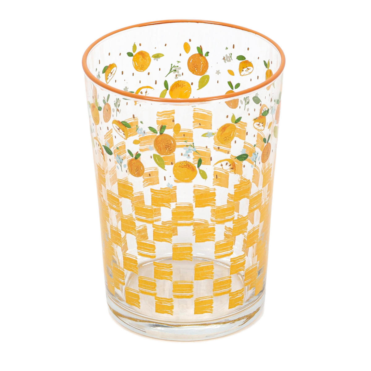 GLAS mit Obstmuster Orange 510 ml 8,8/8,8/12 cm - Multicolor, Glas (0.51L) - Excellent Houseware