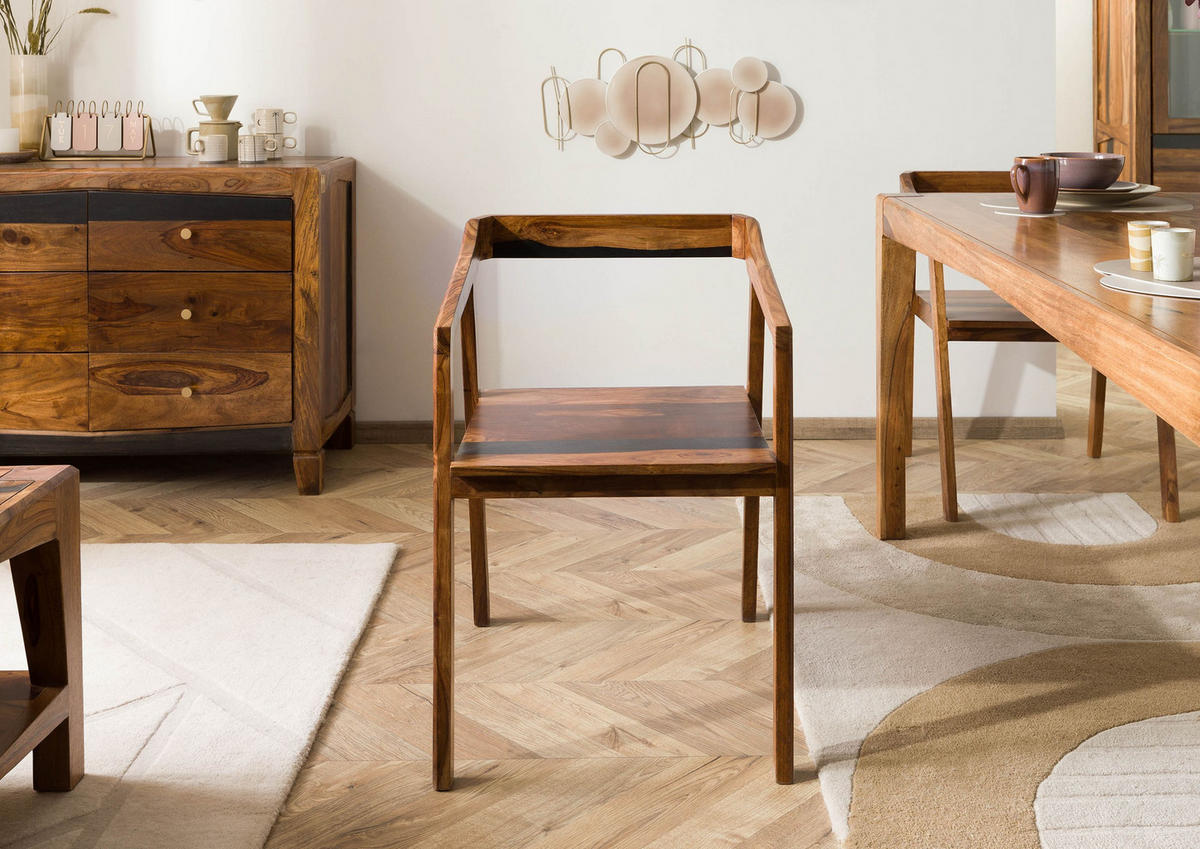 STUHL Massivholz 45 x 51 x 76 cm dunkelbraun ANCONA #200 - Dunkelbraun, Holz (45/76/51cm) - Massivmoebel24