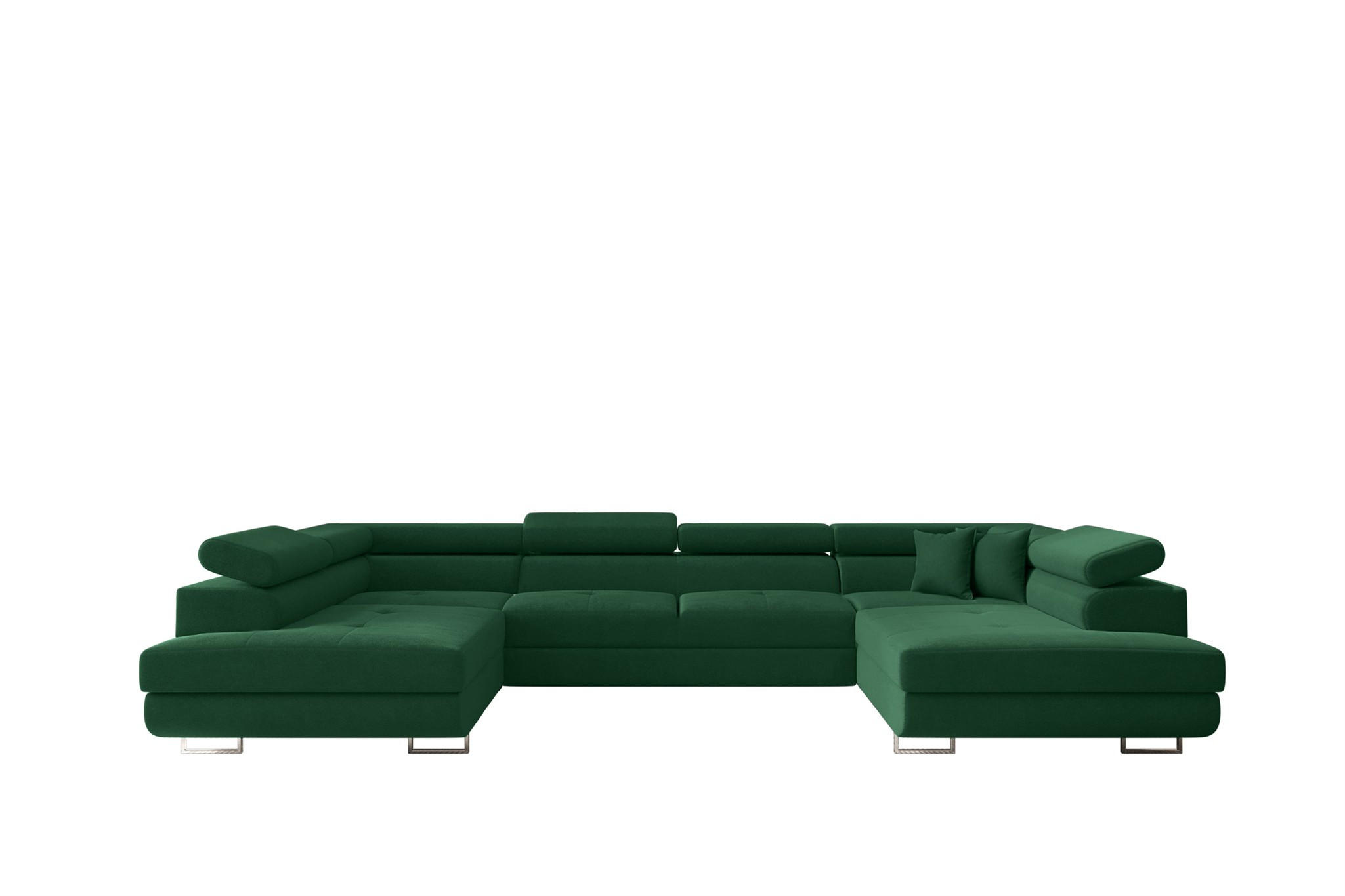 WOHNLANDSCHAFT Carmelo In Nova - Grün, Holzwerkstoff/Textil (345/90/202cm) - Fun Möbel