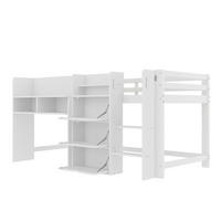 BETT in Hausform ohne Matratze Weiß 90x200 cm Holz - Weiß, Holz (90/200cm) - SONNENH