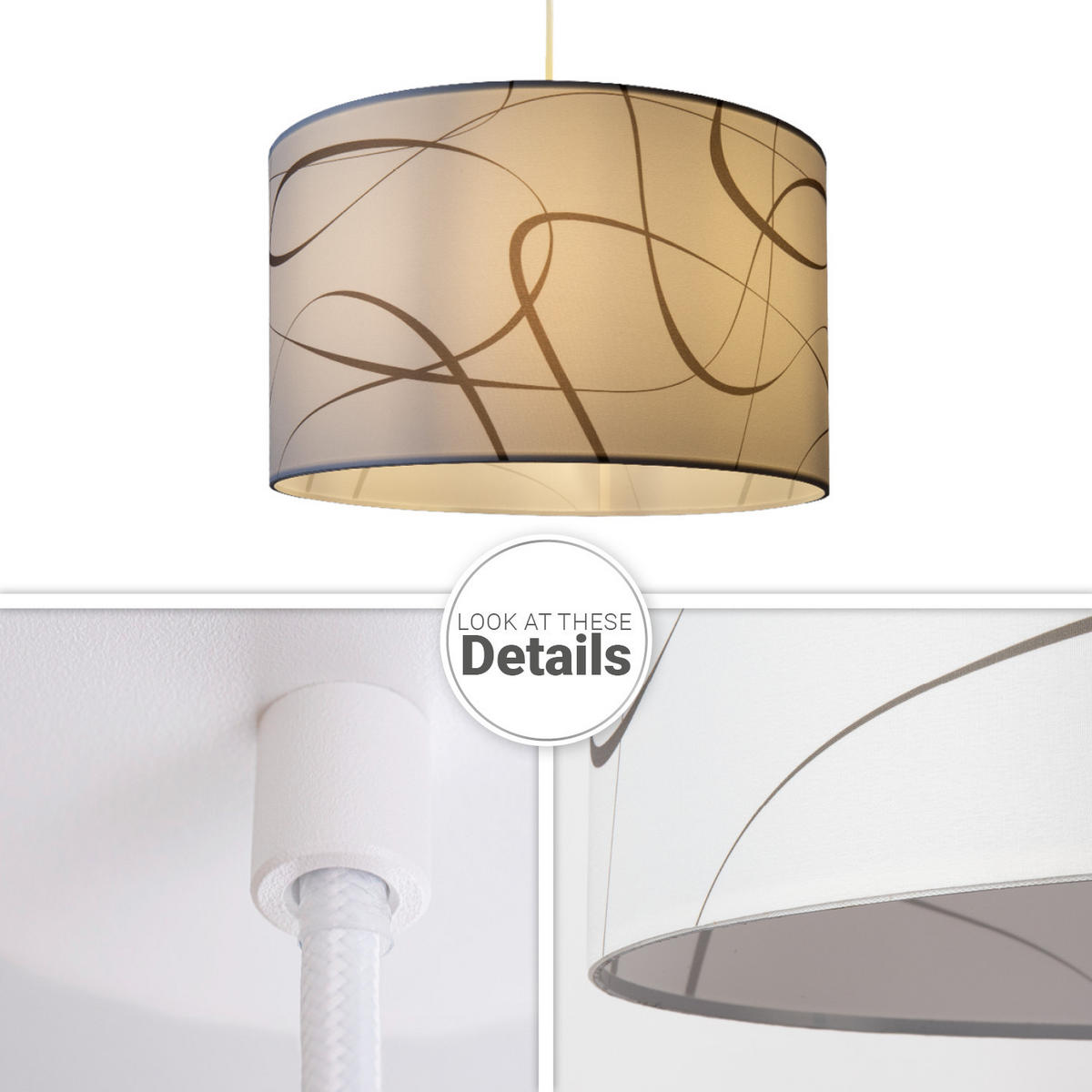 PENDELLEUCHTE Hugo Pd1 Tri 003 - Weiß, Metall (45.5/45.5/27cm) - Paco Home