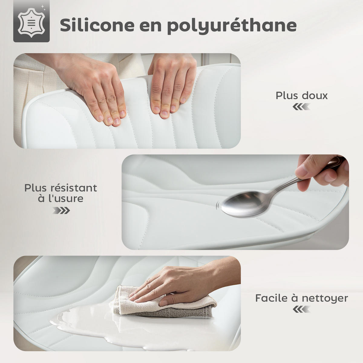 BARHOCKER 2er-Set DE-14774 höhenverstellbar & 360° schwenkbar Weiß - Weiß, Metall (47.5/110/54cm) - ComfortXL