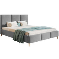 BETT Grau LUXO 7 Gepolstert Holzbeine Jasmine 120x200 cm - Grau, Textil (120/200cm) - Sepro Meble