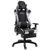 BÜROSTUHL Racing Turbine mit Fußablage glanz, Schwarz/Weiß - Weiß, Kunststoff/Textil (67/142/58cm) - TPFLiving