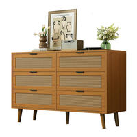 KOMMODE 120/40/76,5 cm mit 6 Schubladen, Metallgriffen und Retro-Design, Walnuss - Naturfarben, Holzwerkstoff (120/76.5/40cm) - Redom