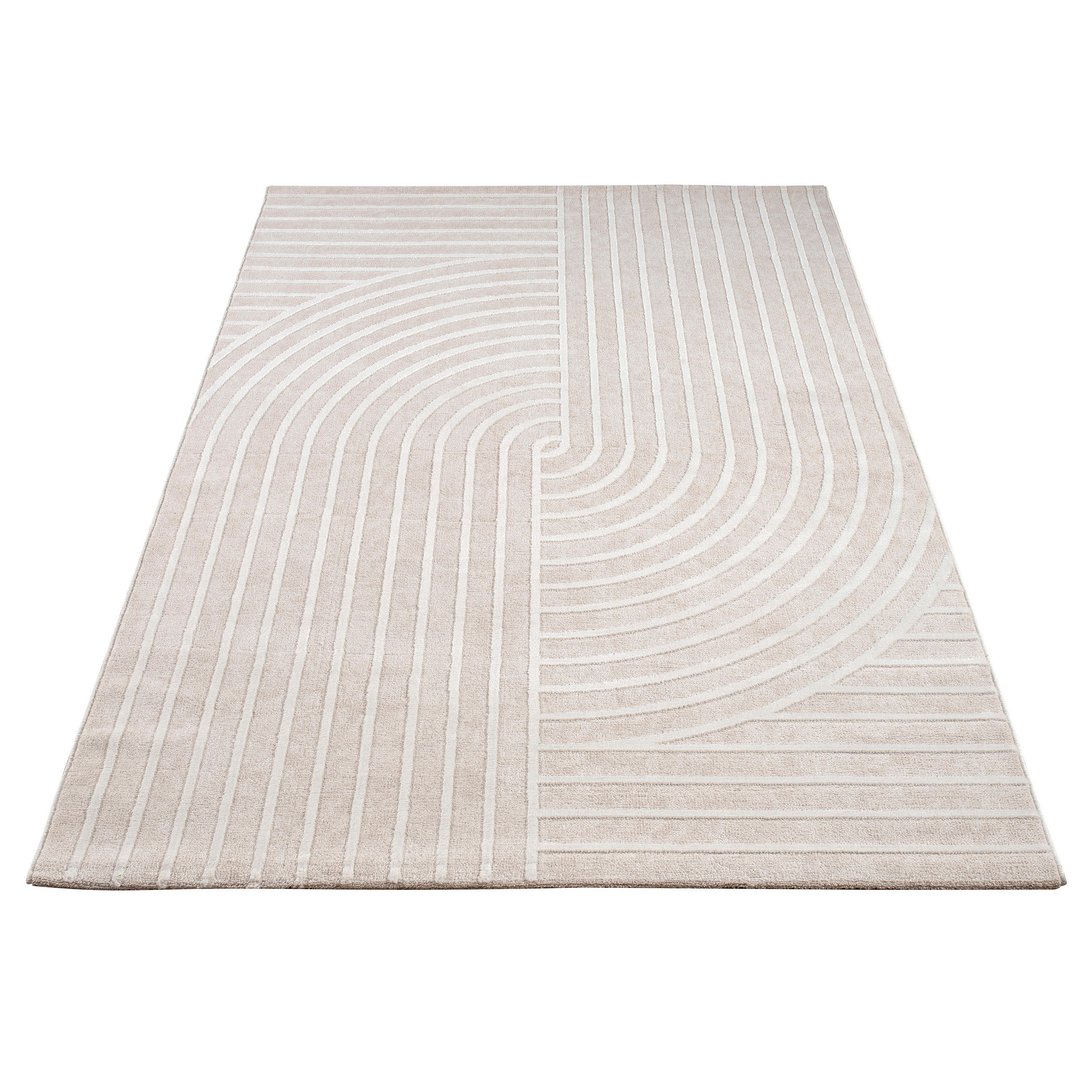 Paco Home Kurzflorteppich Creme 200x280 cm