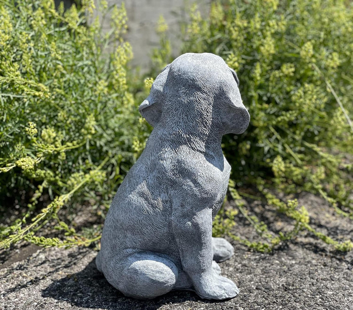 STEINFIGUR Beagle groß frostfest wetterfest Steinguss - Grau, Stein (22/36/20cm) - stoneandstyle