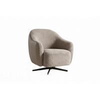 DREHSESSEL BRITTO Taupe Kunstleder, Bouclé Drehbar (360°) - Taupe/Schwarz, Textil/Metall (81/85/83cm) - KAWOLA