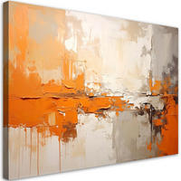 WANDBILD, Orange beige Abstrakt - Orange, Textil (100/70cm) - Feeby