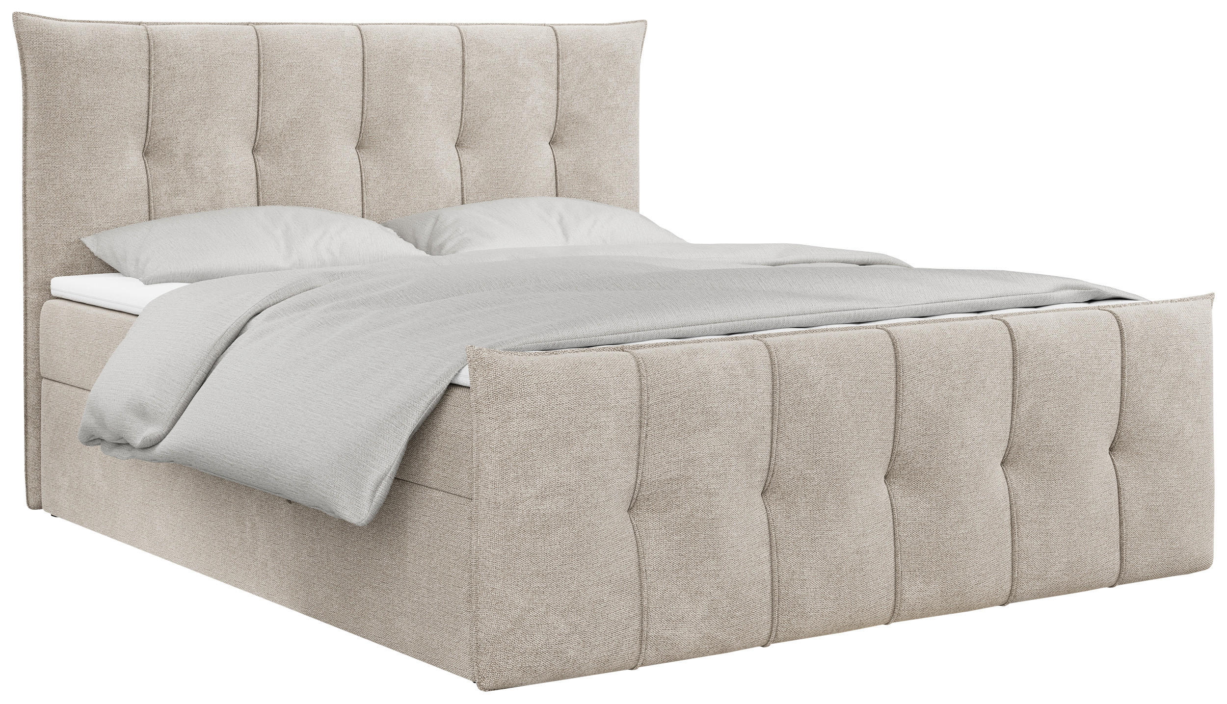 BOXBETT PREMIUM 11 200/200 Beige Struktur - H4 - Beige, Holz/Textil (200/200cm) - MKS
