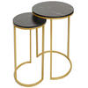 BEISTELLTISCH rund Schwarz, Gold 2er-Set - Goldfarben/Schwarz, Holzwerkstoff (40/40/64cm) - MCW