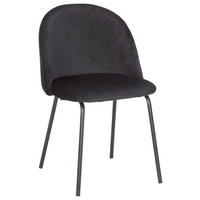 STUHL Selina Schwarz Samt Gepolstert - Schwarz, Holz (48.5/78/54cm) - Bessagi Home