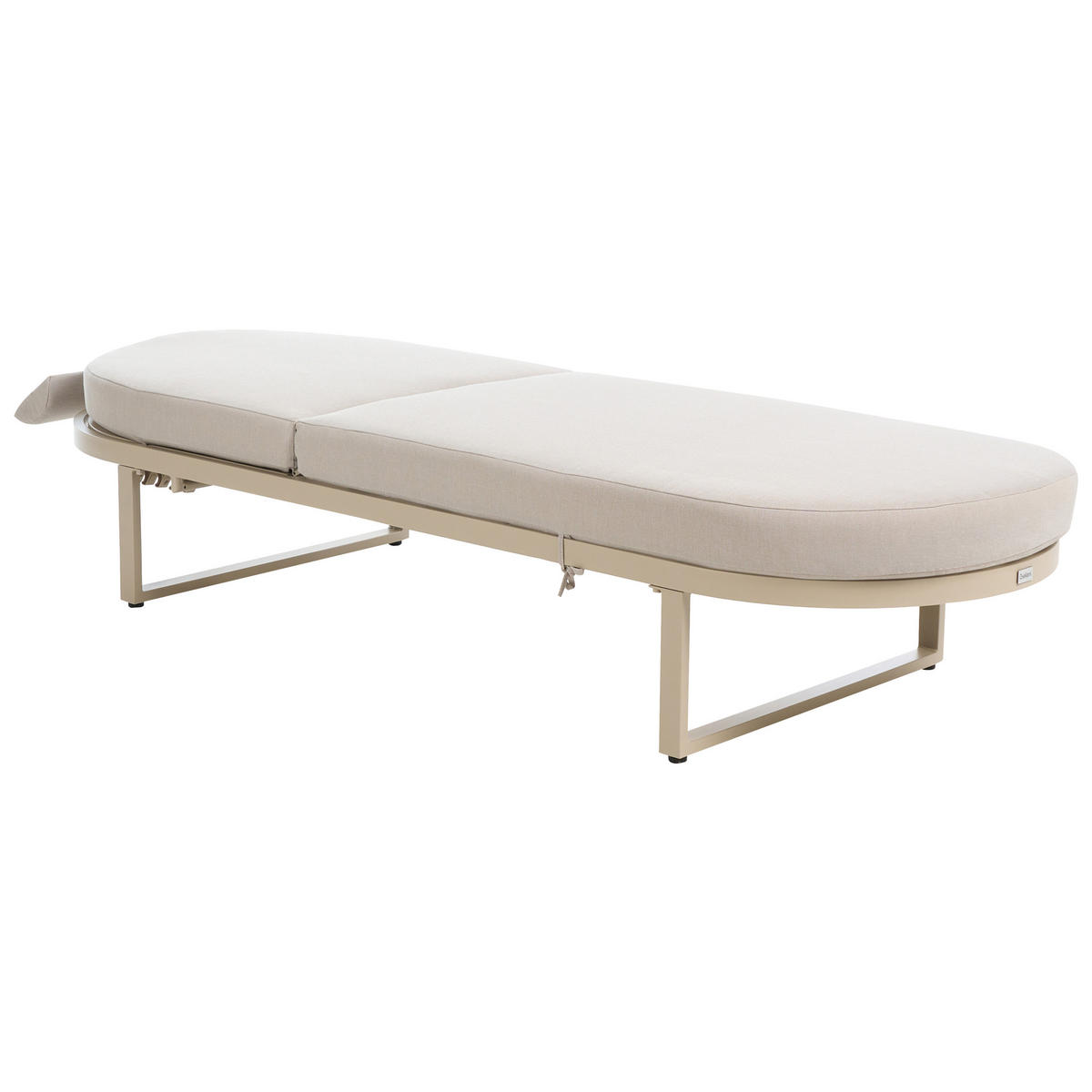 ȘEZLONG cu pernă metal bej Roncolo - bej/negru, metal (128/40/70cm) - Beliani
