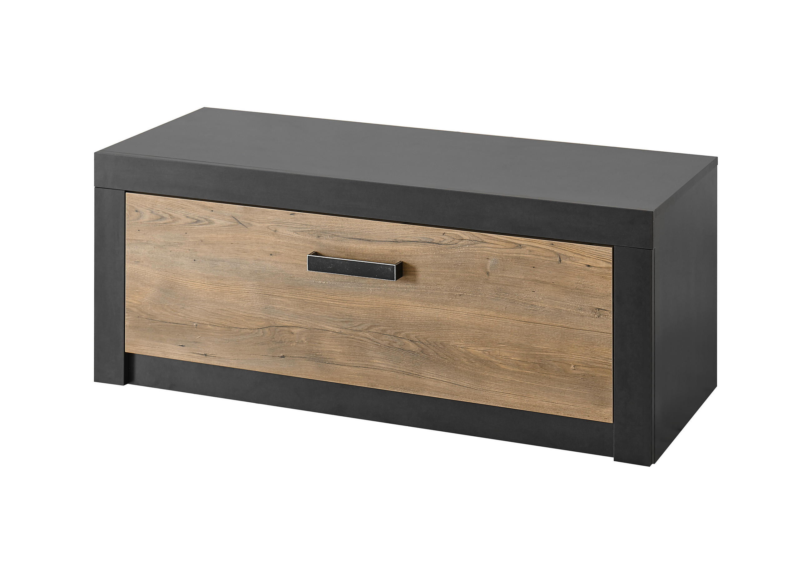GARDEROBENBANK I11 Kastanie & Fresko 107/43/42 cm breit - Dunkelgrau, Holzwerkstoff (107/43/42cm) - Livojo