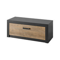 GARDEROBENBANK I11 Kastanie & Fresko 107/43/42 cm breit - Dunkelgrau, Holzwerkstoff (107/43/42cm) - Livojo