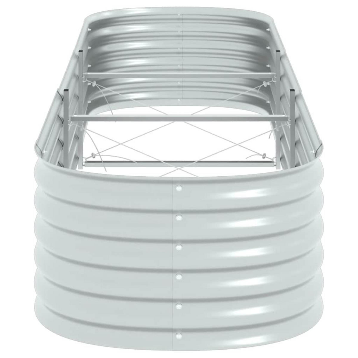 HOCHBEET rund für Garten BLUMO Metall 320x80x44 cm Silber - Silberfarben, Metall (320/44/80cm) - DELUKE