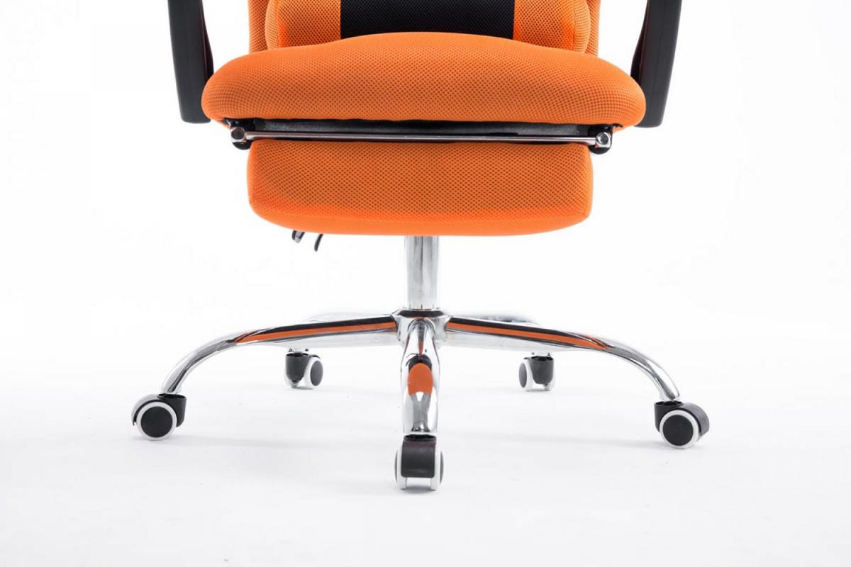 CHEFSESSEL Lederlook orange - Chromfarben/Orange, Textil/Metall (60/120/63cm) - CLP