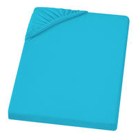 JERSEY-SPANNBETTTUCH 180x200 - 200x200 Große Bettlaken aus 100% Baumwolle, Spannbettlaken Laken Uni Türkis - Türkis, Textil (200/200cm) - Carpe Sonno
